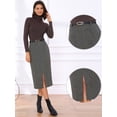 thumbnail image 2 of DARING DIVA Women's Vintage Fall Slit Office Work Skirts with Belt X-Small Black, 2 of 6