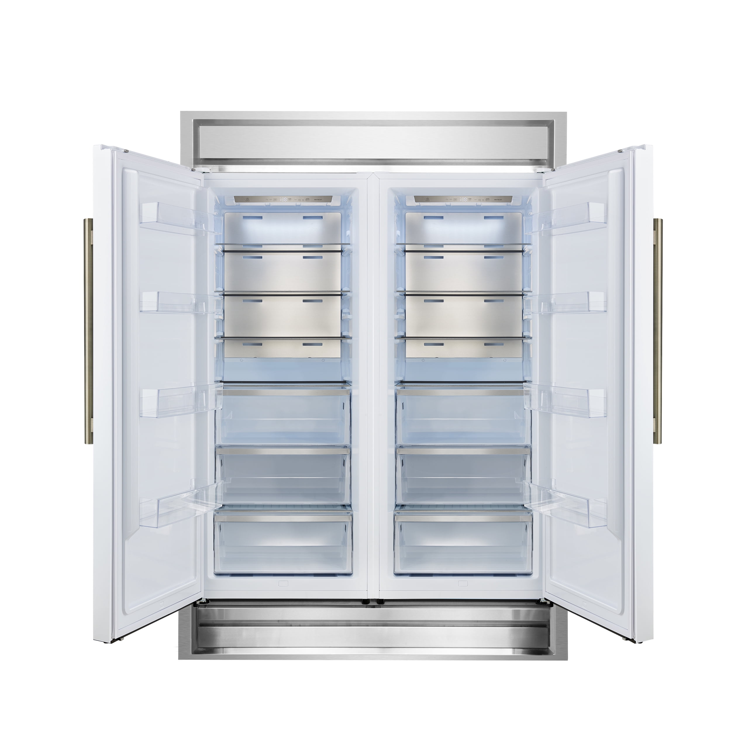 Forno Maderno 2-28-Inch Wide Convertible Refrigerator/Freezer in White, Decorative Trim, 27.2 cu.ft, 84-Inch High