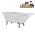 thumbnail image 4 of 62" Streamline N4840CH-BL Soaking Clawfoot Tub and Tray With External Drain in Matte Black and Polished Chrome Clawfeet, 4 of 11