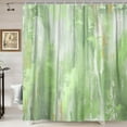 thumbnail image 3 of Abstract Green Gold Shower Curtain, Modern Neutral Marble Boho Ombre Minimalist Chic Art Shower Curtain for Bathroom, Sage Green Teal Grey Gray Fabric Bathroom Bathtub Curtain with 12 Hooks, 70X70IN, 3 of 5