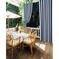 thumbnail image 5 of nqOlkjepod Outdoor Curtains for Patio Waterproof, Navy Blue Striped Outdoor Privacy Panels Grommet, Modern Farmhouse Blue White Stripes Blackout Outside Curtains for Porch/Cabana 54"x84", 1 Panel, 5 of 8