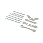 FLMLF Alloy CNC Front and Rear Brace and Hinge Pins Silver for 1/5 HPI Baja 5B Parts