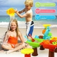 thumbnail image 3 of Play Table Sand and Water Summer Toy Sandpit Table Water Table Children Play Table Sand and Water Beach Toys Set, 3 of 8