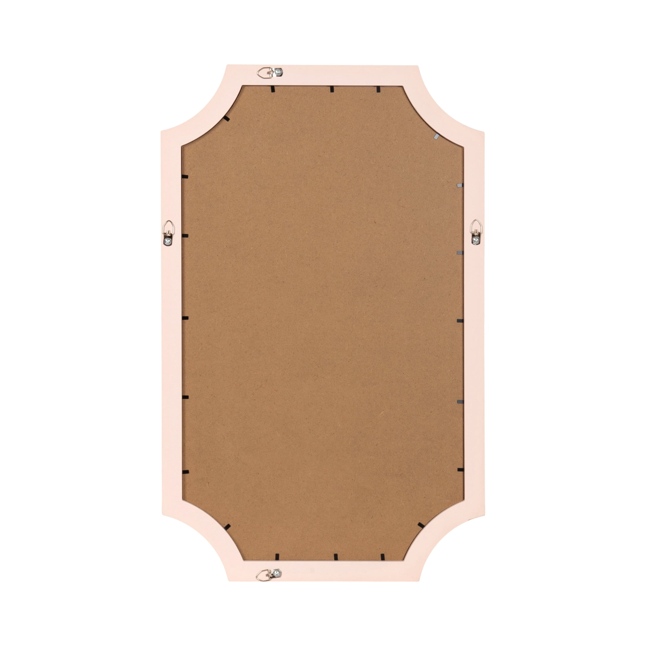 Kate and Laurel Holbrook Glam Framed Scallop Fabric Pinboard, 15 x 24, Pink, Decorative Modern Scalloped Bulletin Board for Use as Vision Board or Wall Organization