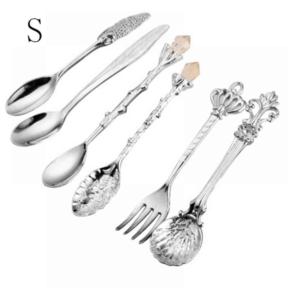 Vintage Royal Afternoon Tea Spoons Cake Fork 5pc Set Teaspoon Party 