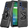 thumbnail image 5 of Compatible for Cricket Innovate E 5G Case w/Tempered Glass Screen Protector [Military Grade] Ring Car Mount Kickstand Shockproof Hard Phone Case - Black, 5 of 7
