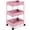 Pink, variant on Best Choice Products 3-Tier Water Hyacinth Rolling Nursery Caddy w/ Wheels, Utility Cart, Storage Organization - Chestnut