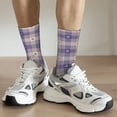 thumbnail image 4 of Uemuo Heart Check Plaid Pattern Women's Crew Socks, Soft Durable Breathable Moisture-Wicking with Odor Control Cotton socks, 4 of 9