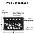 thumbnail image 2 of Would Poop Here Again (2 Pack) 7 Inch x 10 Inch Novelty Aluminum Metal Sign Five Stars Would Sit Again Weatherproof Perfect for Bathrooms Powder Rooms RVs Fun Gift for Friends Roommates, 2 of 6