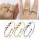 thumbnail image 1 of Anillo de cuentas redondas giratorias de doble capa de acero inoxidable, anillo abierto para aliviar la ansiedad, 1 of 2