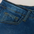 thumbnail image 6 of Wyobmus Women's Skinny Boootcut Denim Pants Casual Slim High Waist Slit Hem Jeans Blue, 6 of 9