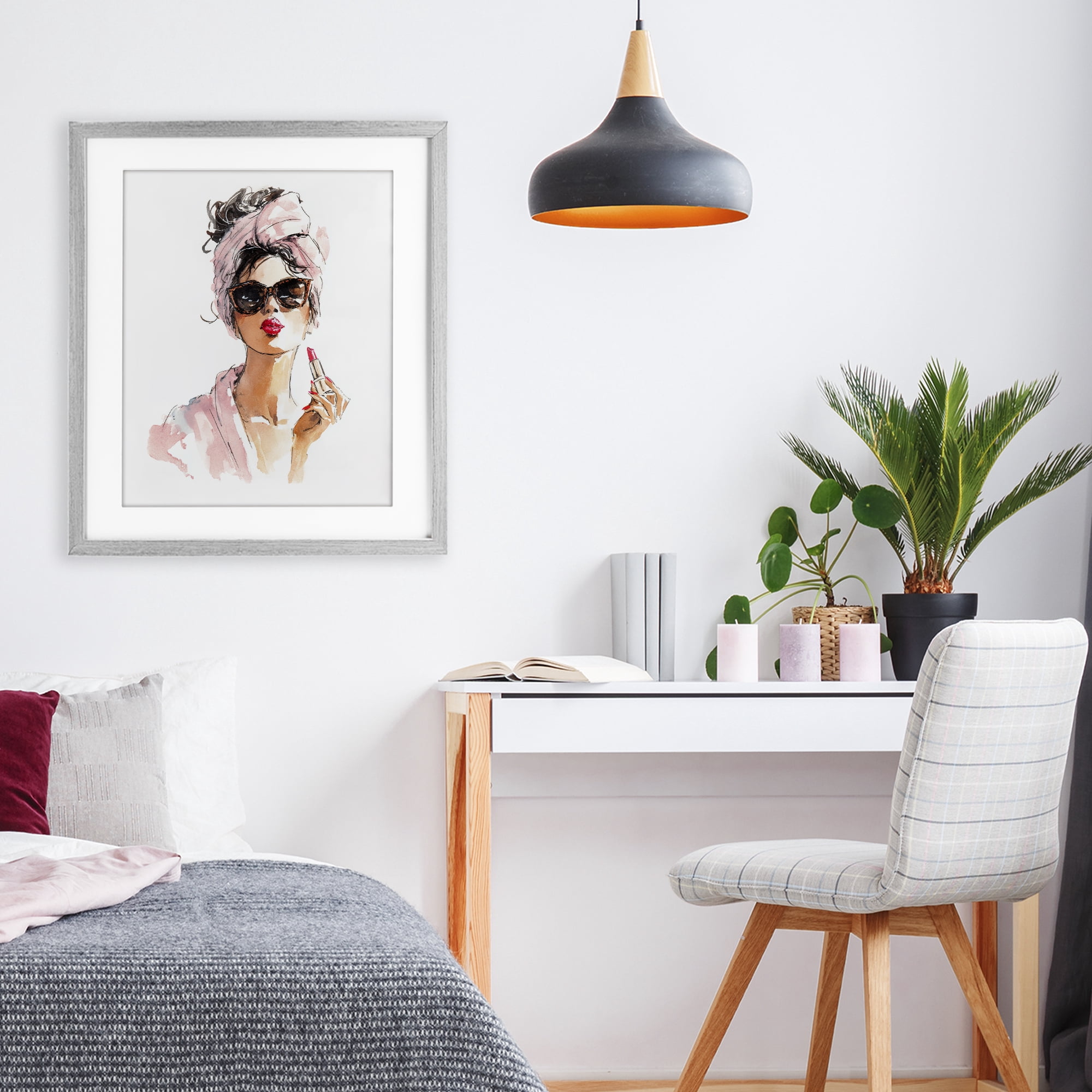 Stupell Industries Velour Secrets Lipstick Gray Framed Print Under Glass, design by Svetlana Aleynikova