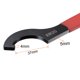 thumbnail image 2 of Llave de gancho en C para sujeción de torno Tuerca de mandril ER25 con mango rojo antideslizante 2 piezas, 2 of 4