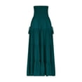 thumbnail image 6 of Edvintorg Summer Skirts for Women Fashion Solid Color High Waisted Casual Maxi Skirt with Pockets Beach Long Skirts for Women, 6 of 7