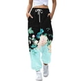 thumbnail image 2 of Women's Casual Pants Women'S Bottom Sweatpants Joggers Pants Workout High Waisted Yoga Pants With Pockets,Blue Women's Casual Pants M, 2 of 5