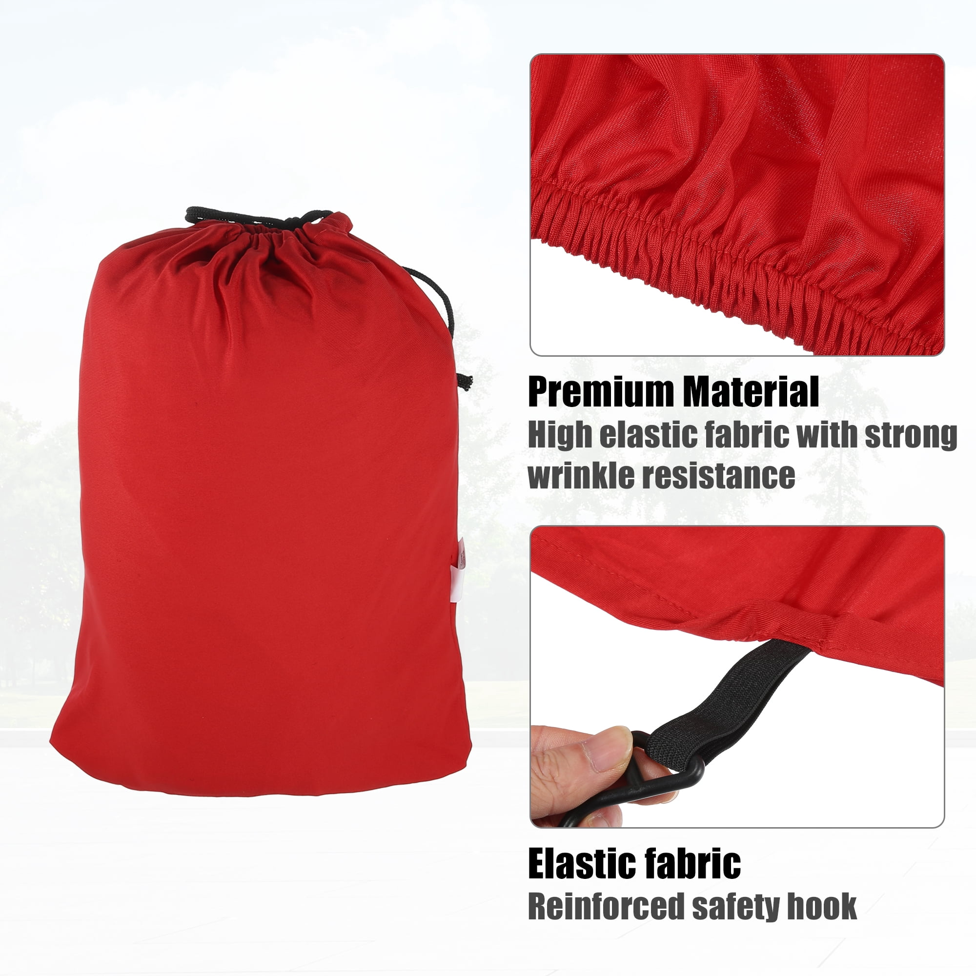 Motorcycle Cover Stretch Elastic Fabric Indoor Dust Dirt Protector Cover Fits 90.94"-102.36" Motorbikes Red XXXXL