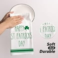 thumbnail image 5 of YIBAGA St Patricks Day Kitchen Towels Set of 2, Green Shamrock Dish Towels Lucky St Patricks Day Dishcloth Home Decor, 18x26 inch, Polyester, 5 of 6
