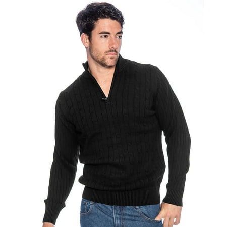 - TR Men's Cotton Sweater with Quarter Zip by 9 Crowns Essentials