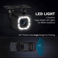 thumbnail image 2 of Car Backup Camera, Rear View Camera Ultra HD 12 LED Night Vision, Waterproof Reverse Camera, 140° Wide View Angel with Multiple Mount Brackets for Universal Cars, SUV, Trucks, RV, 2 of 7