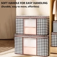 thumbnail image 6 of Ontiwes Foldable Comforters Storage Bags Large Blanket Bags, Houndstooth Zipper Organizers for Blankets, Clothes, Pillows, Quilts, Bedding with Handles, 6 of 9