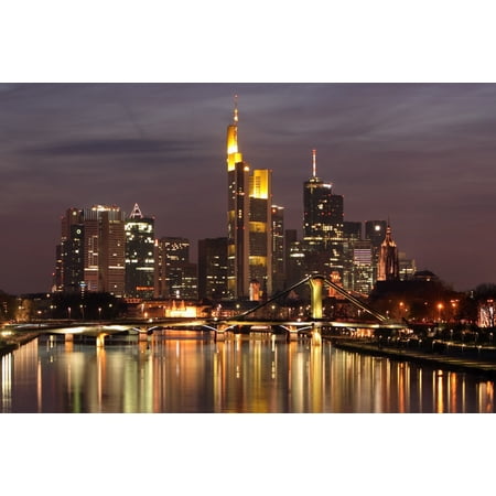 Frankfurt Skyline Poster Germany Photography 16in x 24in Poster Square Adults Best Posters