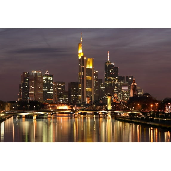Frankfurt Skyline Poster Germany Photography 27inx40in for any room 27x40 Square Adults Poster Time