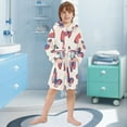 thumbnail image 5 of FORMRS Kids Bathrobe Unisex Hooded Robe Toddler Pajamas Sleepwear, Size 2-3T, Blue Butterflies, 5 of 7
