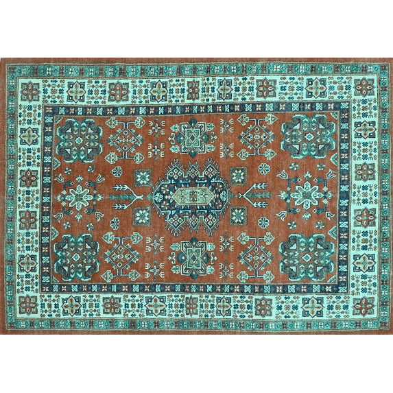 Ahgly Company Indoor Rectangle Persian Light Blue Traditional Area Rugs, 2' x 3'