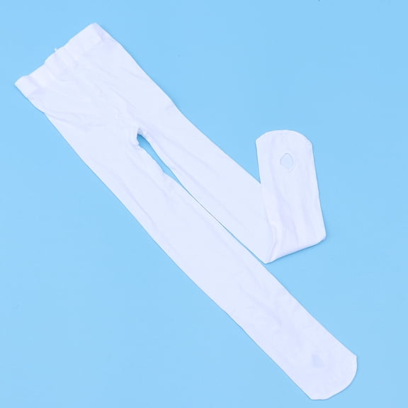 FELTECHELECTR 1Pcs Girls Ballet Tights White Nylon Skin-friendly Smooth Great Elasticity M