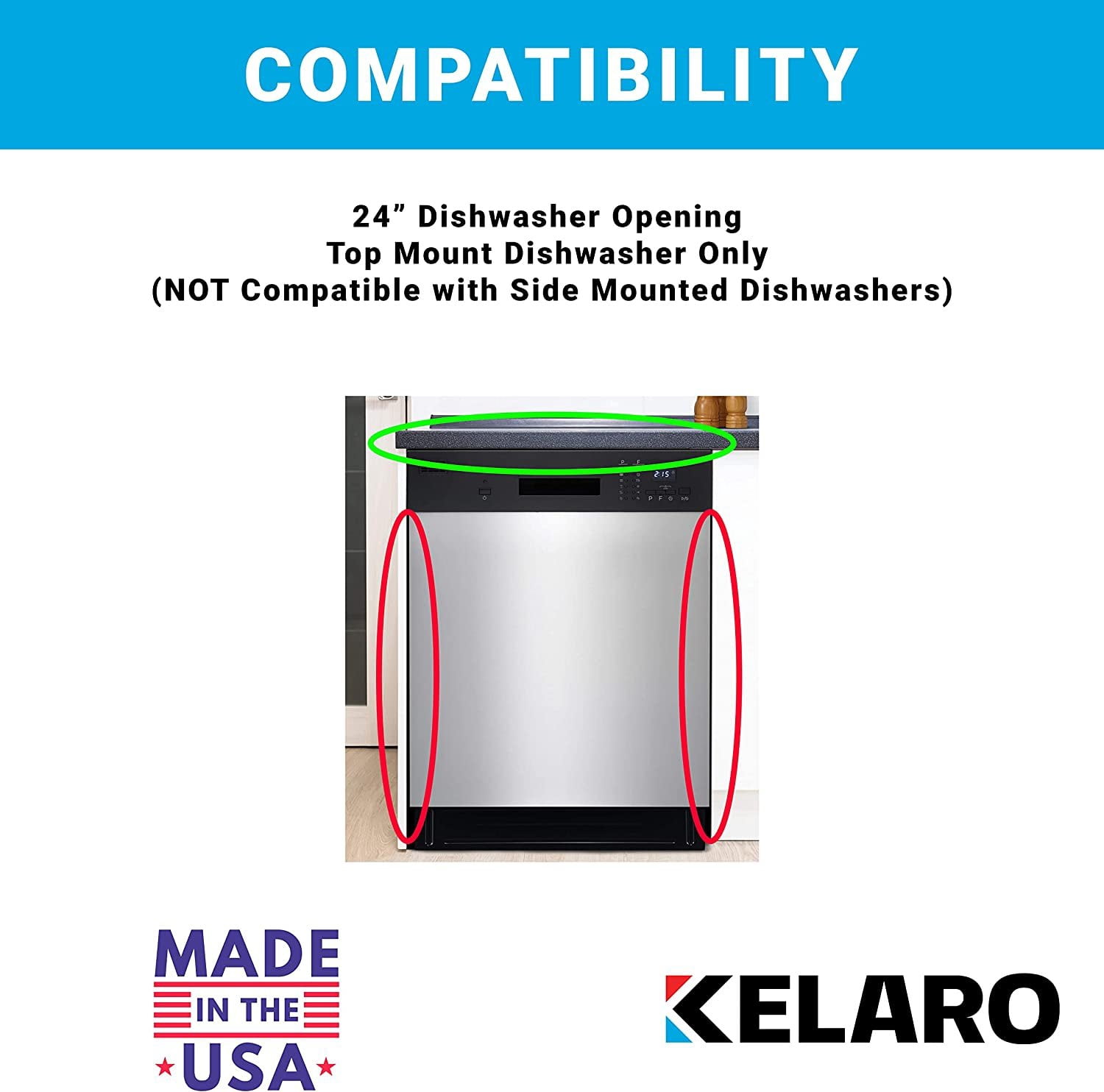 Kelaro EZ Dishwasher Mounting Bracket Kit for Granite and Quartz Countertops - 25 Pack - W10426979