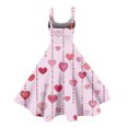 thumbnail image 5 of Elegant Valentines Dress for Women Sleeveless Round Neck A-Line Heart Print Party Dresses Hot Pink L, 5 of 5
