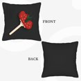 thumbnail image 6 of Set of 2 18x18in Throw Pillow Covers with Bold Black Background Featuring Vibrant Red and Green Fruit Vegetable Design with White Dots, 6 of 8