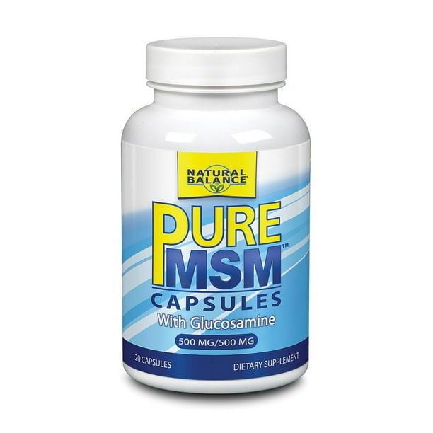 Pure MSM Capsules with Glucosamine 500 mg/500 mg Natural Balance 120