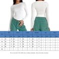thumbnail image 3 of Top ajustado con cuello redondo para mujer, camiseta sencilla ajustada, traje informal de estilo informal, 3 of 6