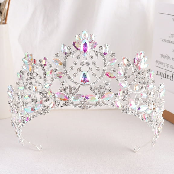 ERDOUY Wedding Tiara for Bride Princess Tiara Headband Bridal Crown,Crystal Rhinestone Hair Jewelry Decor for Queen Girl Bride Birthday Prom Wedding Pageant Halloween Costume Party(AB)
