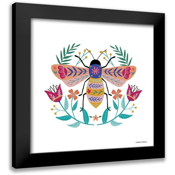 Nieman, Rachel 12x12 Black Modern Framed Museum Art Print Titled - Folk Art Bee