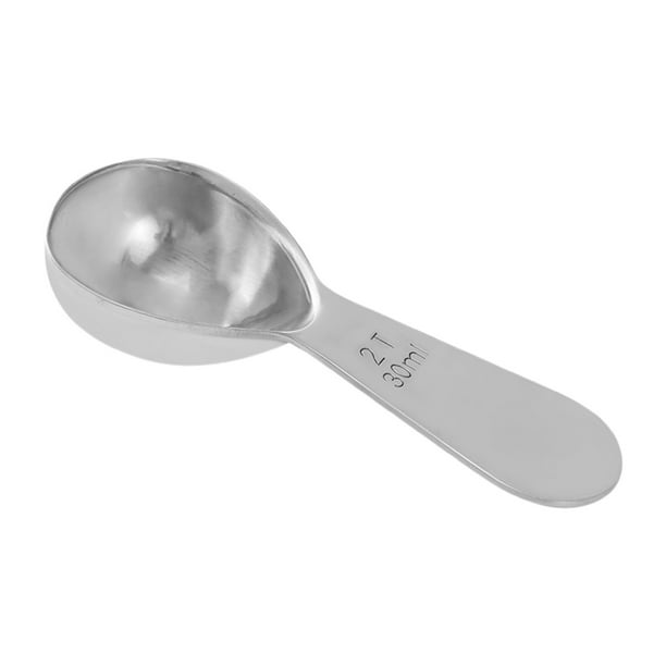 Pisexur Batería de cocina Cuchara medidora de café con mango de madera de acero inoxidable, cuchara para té, cuchara medidora para hornear, cuchara para leche en polv para la cocina del hogar