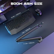 FIFINE BM88 Low Profile Microphone Boom Arm Stand, Heavy Duty Desk Mic Arm, 29in Adjustable Length with Cable Management, Mount & Adapter for Podcast, Streaming, Gaming