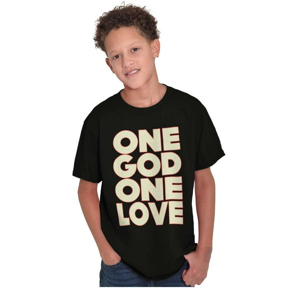 Christian Faith One God One Love Crewneck T Shirts Boy Girl Teen Brisco Brands S