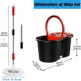 thumbnail image 6 of Spin Mop Set with 3 Replacement Microfiber Pads, Wet  Dry Use for Home, Kitchen, Bedroom, Office Floor Cleaning, 6 of 10