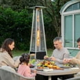 thumbnail image 4 of Nuu Garden Pyramid Patio Heater with Wheels, 48,000 BTU Outdoor Heaters for Outside Use, Quartz Glass Tube Propane Heater, Black, 4 of 11
