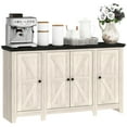 thumbnail image 1 of HOMCOM Buffet Bahut avec Tablettes Ajustables, Portes, Grain de Bois Blanc, 1 of 10