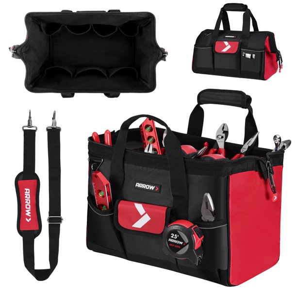 Bolsa organizadora de herramientas ARROW 16" resistente con 13 bolsillos