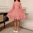 thumbnail image 5 of Eltusu Girls Casual Dresses, Princess Crewneck Long Sleeve Midi Dress Kids Clothes Pink Size 8-9T, 5 of 6
