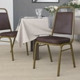thumbnail image 2 of Flash Furniture HERCULES Series Trapezoidal Back Stacking Banquet Chair in Brown Vinyl - Gold Frame, 2 of 12
