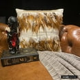 thumbnail image 3 of Pillow Case Zip, Beige 14"x14" (35x35 cm) Zippered Pillow Covers, Linen Feather, Textured, Pintucks Pillow Covers, Abstract Pattern Modern Style - Feathered Pretty, 3 of 8