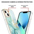 thumbnail image 4 of SaniMore for iPhone 15 Plus 6.7" 2023 Case with Wireless Charging Shockproof TPU Backplane Glitter Marble Pattern Fashion Design Anti-drop Anti-fingerprint Skin-feel Cover, Green, 4 of 5