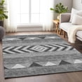 thumbnail image 5 of HomeRoots 676398 10 x 14 ft. Gray Charcoal & Silver Southwestern Washable Machine Made Rectangle Area Rug with UV Protection, 5 of 9