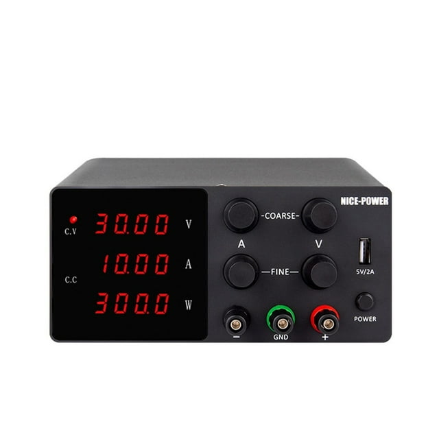 Lab DC Power Supply 30V 10A Adjustable Laboratory Power Source Digital For Phone Repair + Short Circuit Protection ,Safe Reliable