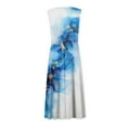 thumbnail image 4 of Robes d'Été pour Femmes, Jolies Robes Décontractées à Fleurs à Col en V Sans Manches, Robes Maxi, Robes Fluides pour Femmes, 4 of 5